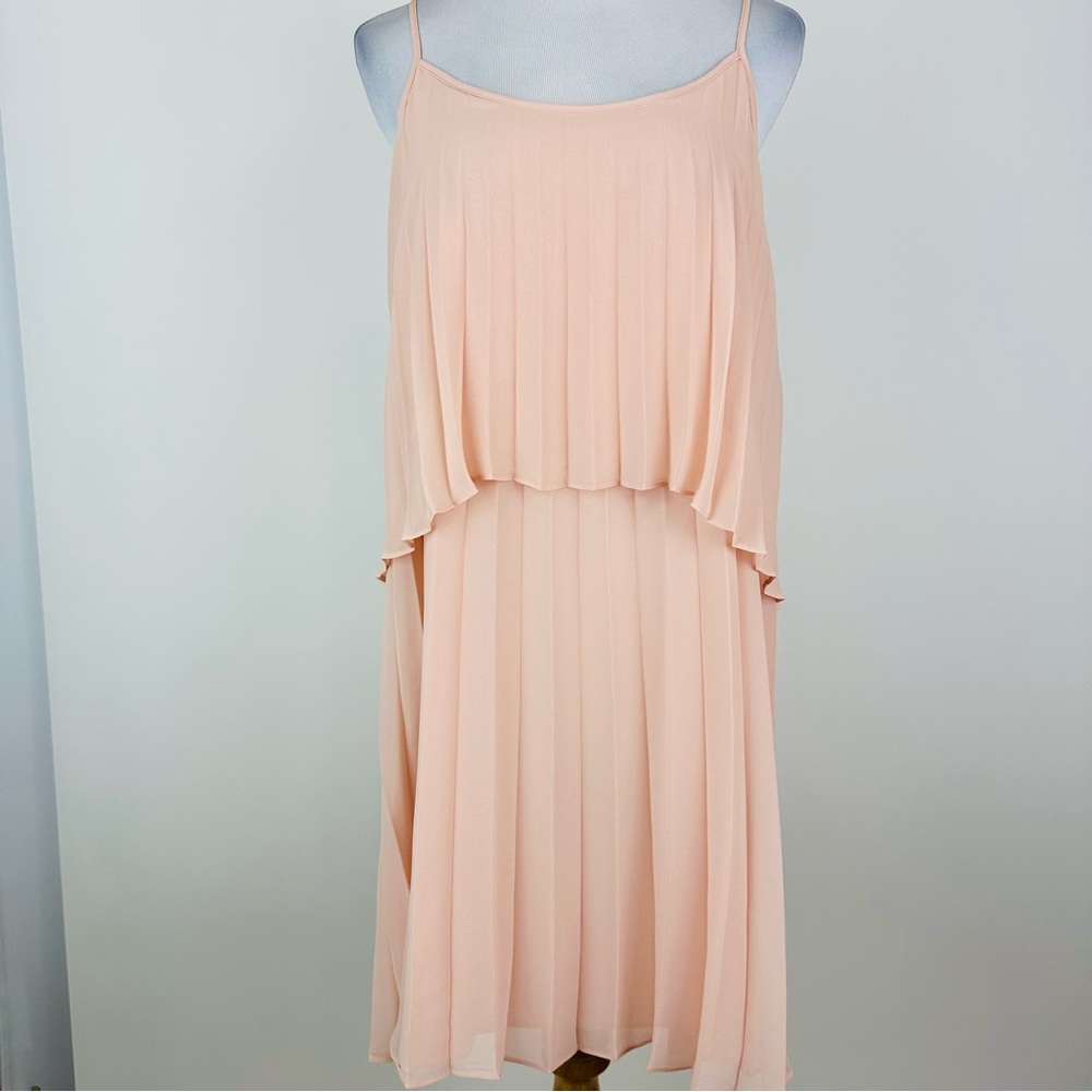 BCBGENERATION Pink Rose Smoke Layered Dress Size Large